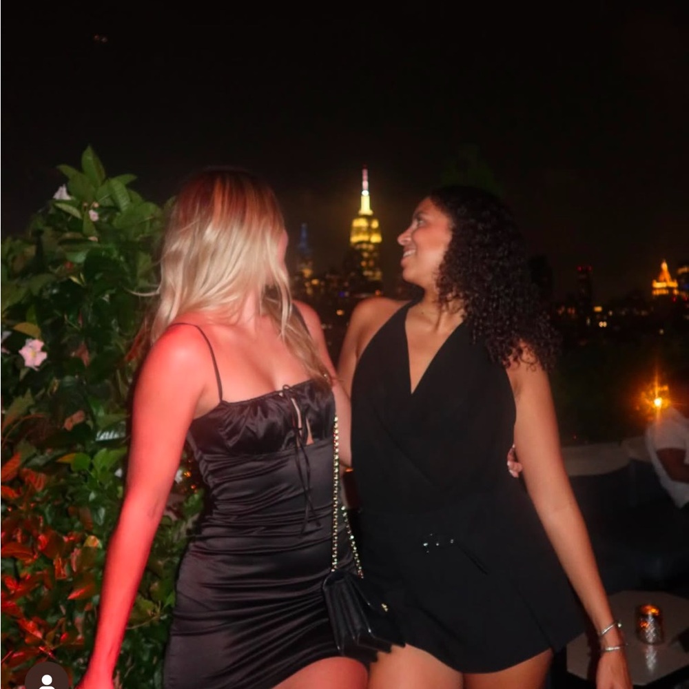 Black Satin Mini Black Dress